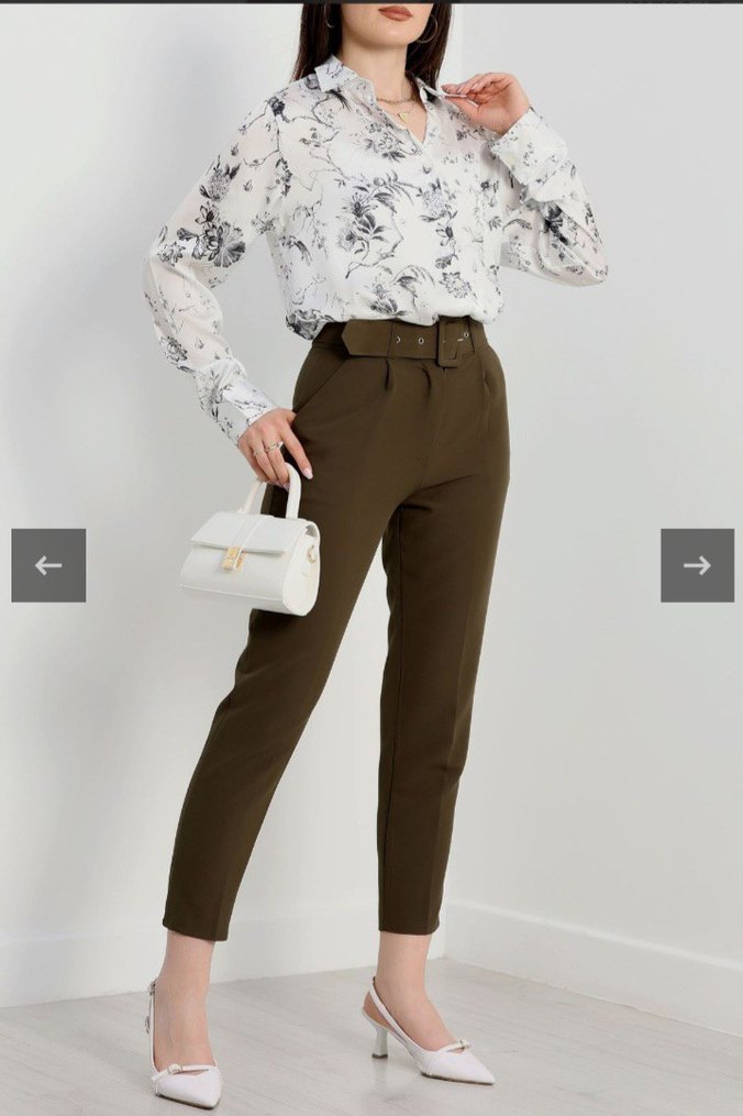 Desenli Saten Gömlek - Görsel 2