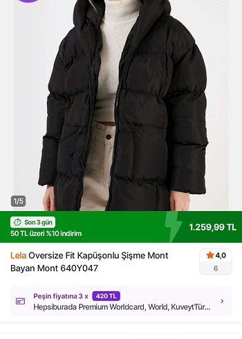 Siyah Kapüşonlu Kadın Kışlık Mont - Görsel 5