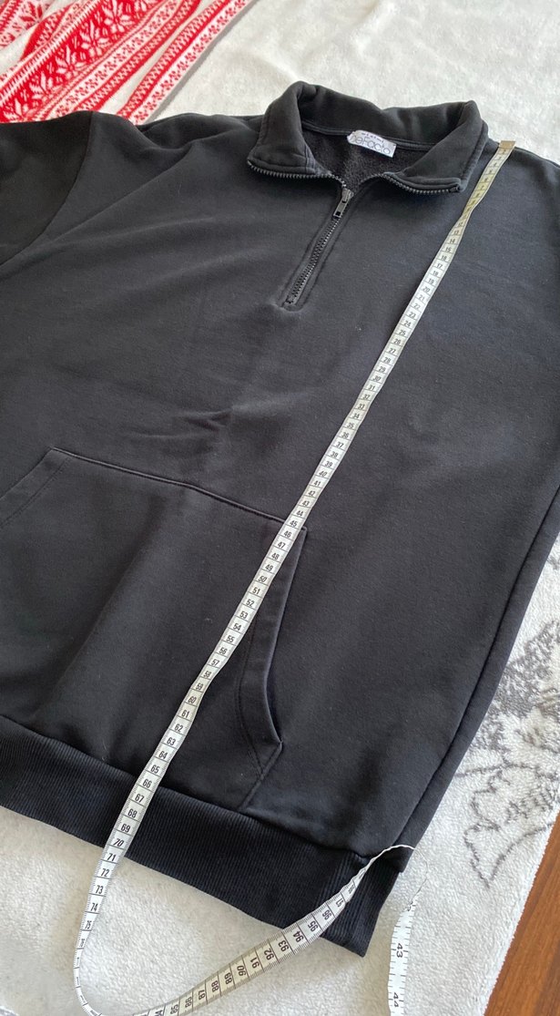 Fermuarlı Siyah Kadın Sweatshirt - Görsel 4