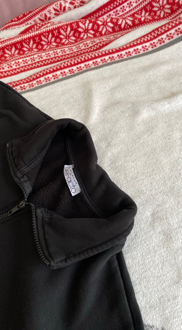 Fermuarlı Siyah Kadın Sweatshirt - Görsel 2