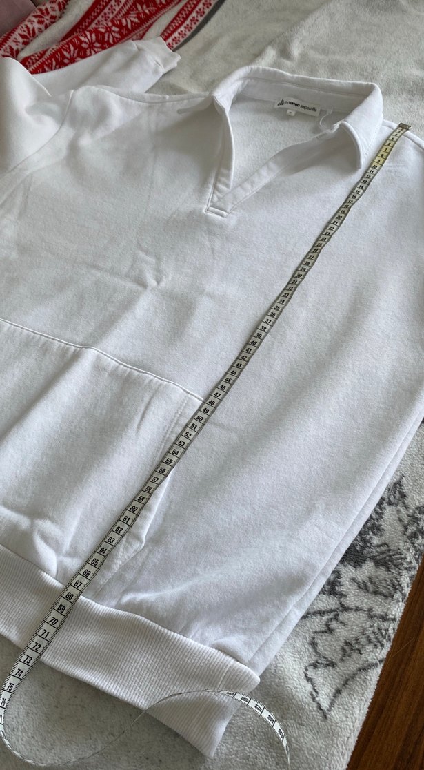 Kadın Beyaz Yakalı Uzun Kollu Sweatshirt - Görsel 4