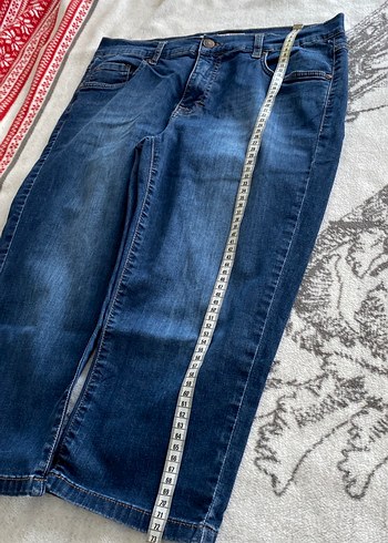 Kadın Mavi Midi Kot Pantolon - Görsel 3