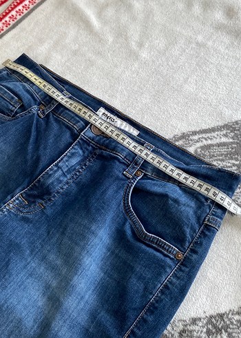 Kadın Mavi Midi Kot Pantolon - Görsel 2