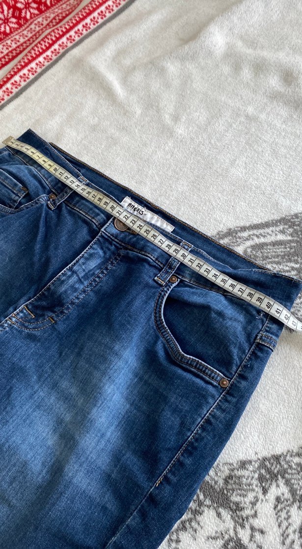 Kadın Mavi Midi Kot Pantolon - Görsel 2