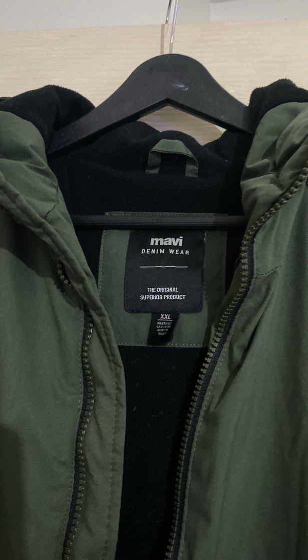 Erkek Haki Fermuarlı Street Wear Mont - Görsel 2