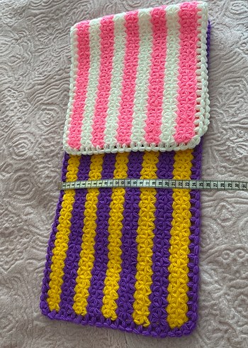 Çizgili Pastel Banyo lif Seti - Görsel 3