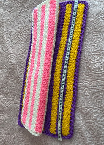 Çizgili Pastel Banyo lif Seti - Görsel 2