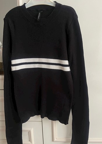 s Beden siyah Renk Siyah Çizgili Kadın Sweatshirt