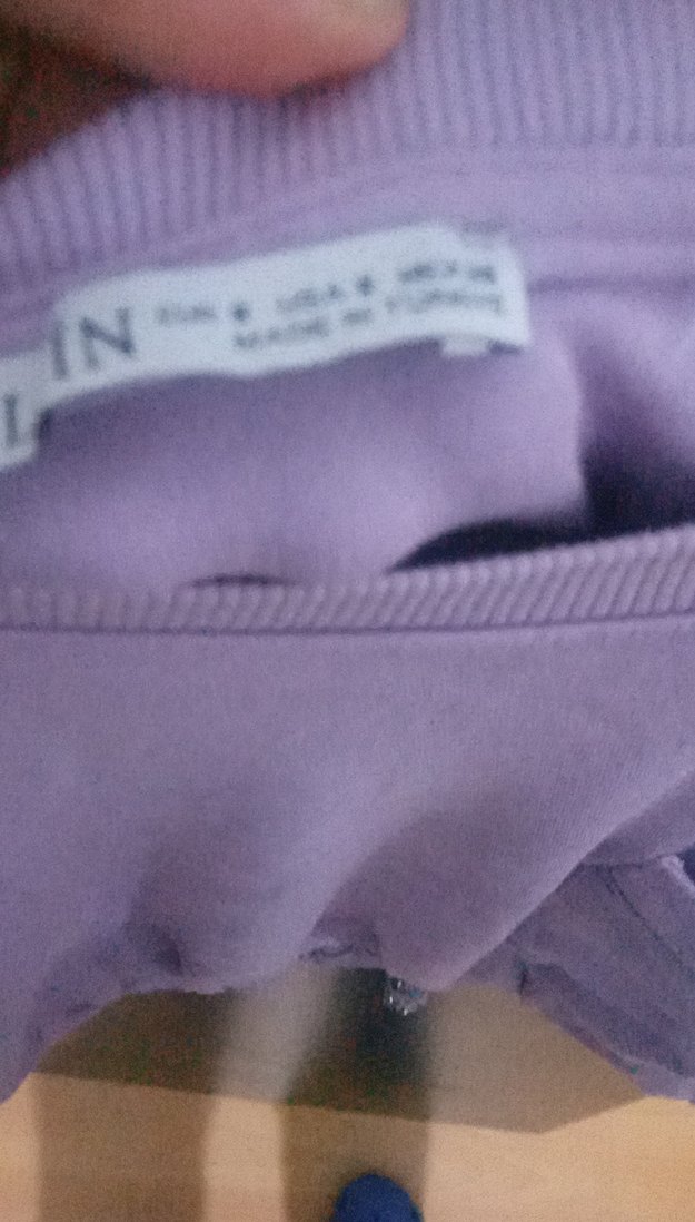 Kızlar için Mor Keten Kısa Kollu Tişört - Görsel 2