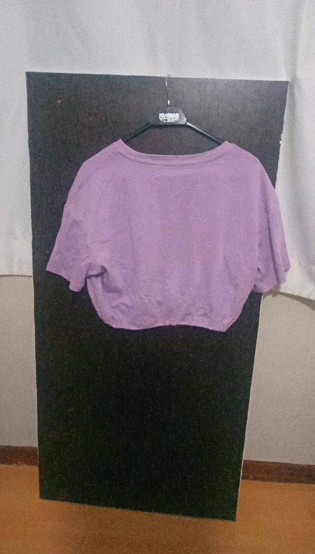 Kızlar için Mor Keten Kısa Kollu Tişört - Görsel 3