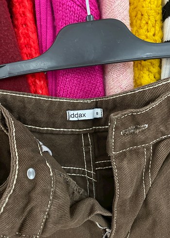 Kahverengi Mini Bağlamalı Kot Şort - Görsel 2