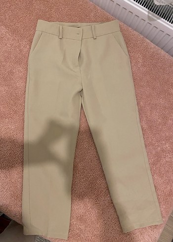 Bej Midi Kadın Kumaş Pantolon - Görsel 3