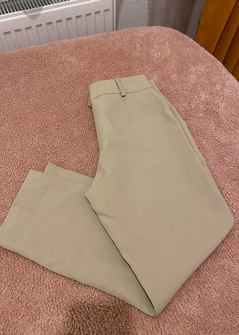 Bej Midi Kadın Kumaş Pantolon - Görsel 2