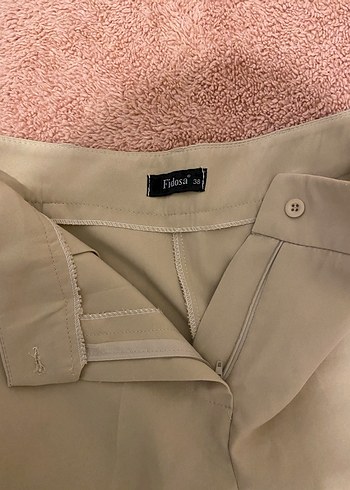 Bej Midi Kadın Kumaş Pantolon - Görsel 6