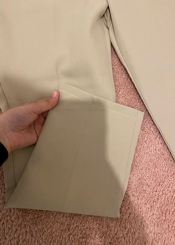 Bej Midi Kadın Kumaş Pantolon - Görsel 5