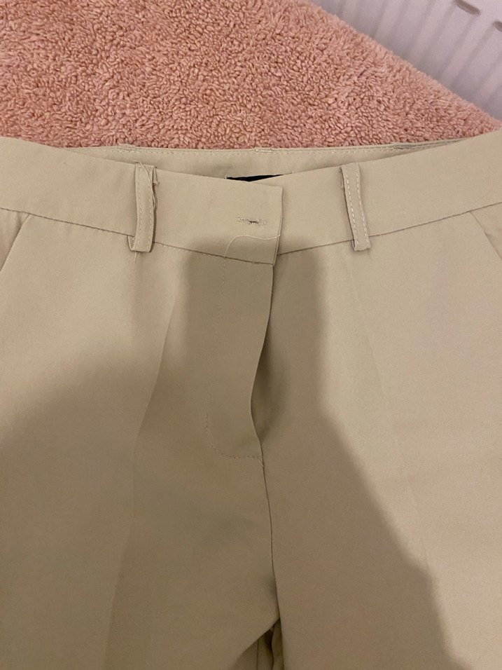 Bej Midi Kadın Kumaş Pantolon - Görsel 4