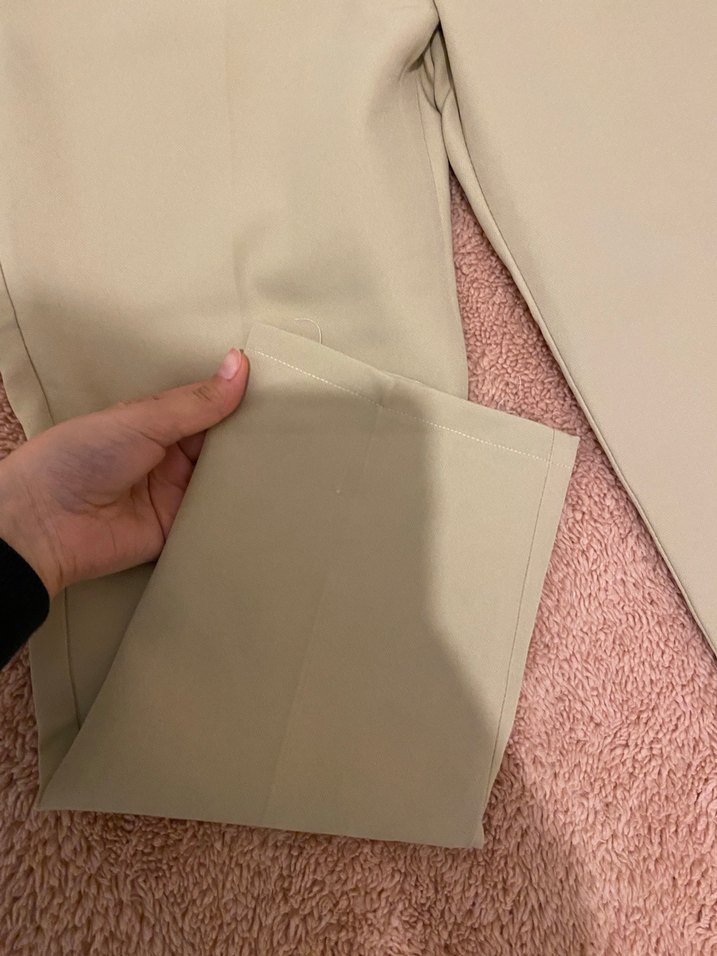 Bej Midi Kadın Kumaş Pantolon - Görsel 5