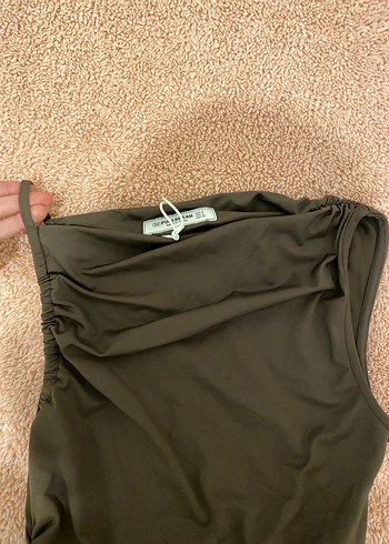 Kahverengi Fitted Kolsuz bluz - Görsel 4