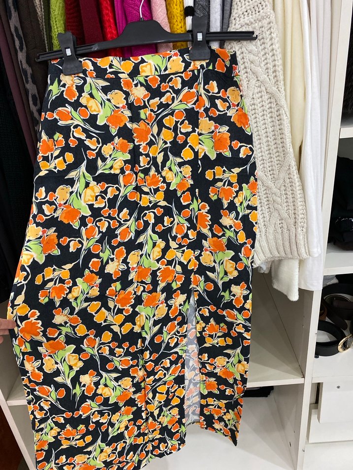 Çiçek Desenli Uzun Bohem Kadın Etek - Görsel 2