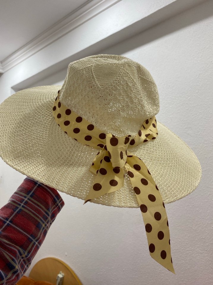 Bej Fiyonk Detaylı Bohem Kadın Şapka - Görsel 2
