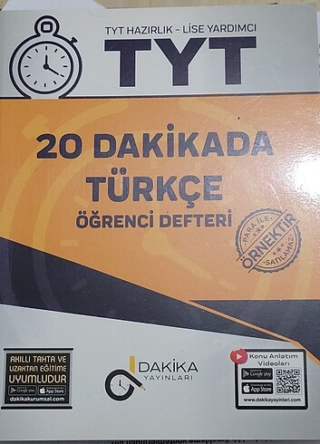 TYT 20 DAKİKADA TÜRKÇE, ÖĞRENCİ DEFTERİ, DAKİKA YAYINLARI