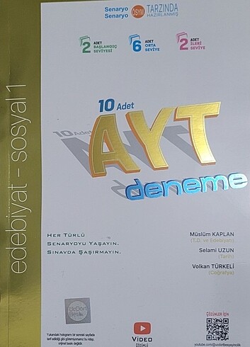 AYT DENEME, EDEBİYAT SOSYAL1, ÜÇDÖRTBEŞ YAYINLARI