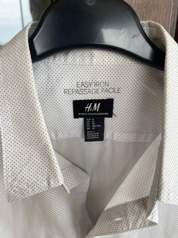 H&M Erkek Beyaz Keten Uzun Kollu Gömlek - Görsel 2