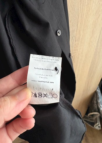 s Beden siyah Renk Touche Şifon Bağcıklı Siyah Gömlek