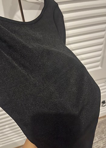 xs Beden Siyah Tek Kollu esnek kumaş body zıbın