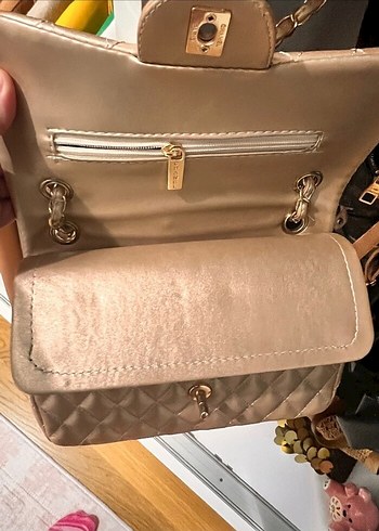 Altın Zincir Detaylı Deri Kadın Çanta - Görsel 6