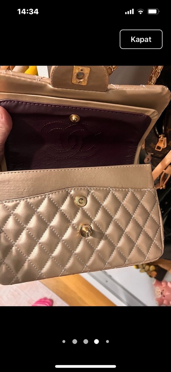 Altın Zincir Detaylı Deri Kadın Çanta - Görsel 5