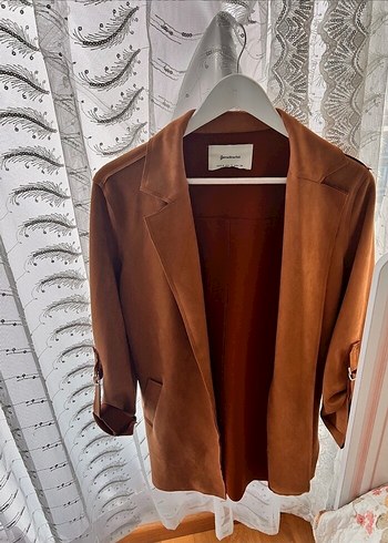 Kahverengi Süet Kadın Blazer Ceket - Görsel 2