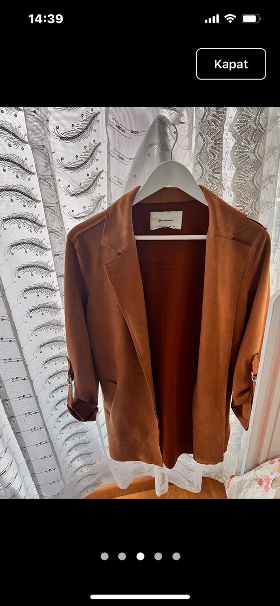 Kahverengi Süet Kadın Blazer Ceket - Görsel 2