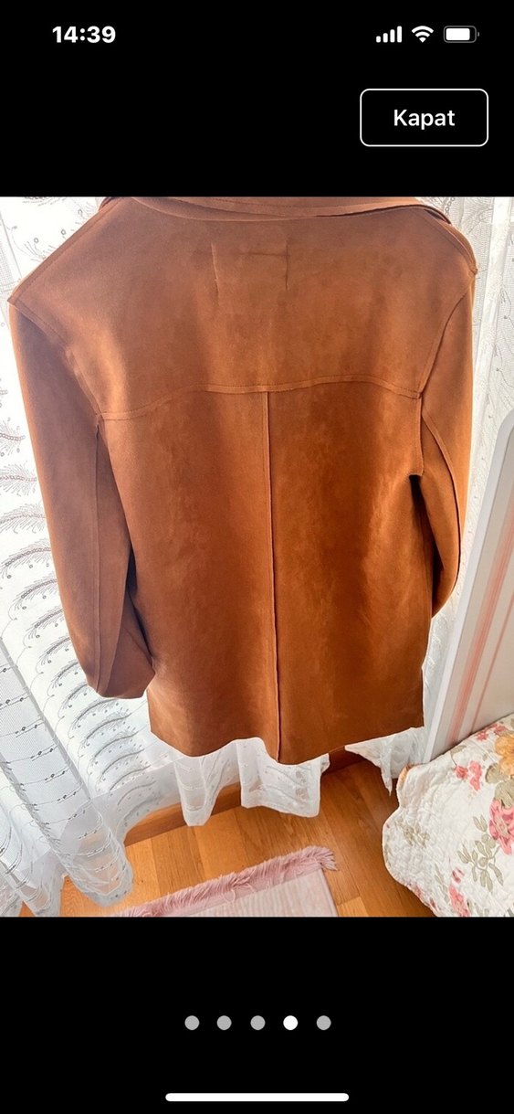 Kahverengi Süet Kadın Blazer Ceket - Görsel 3