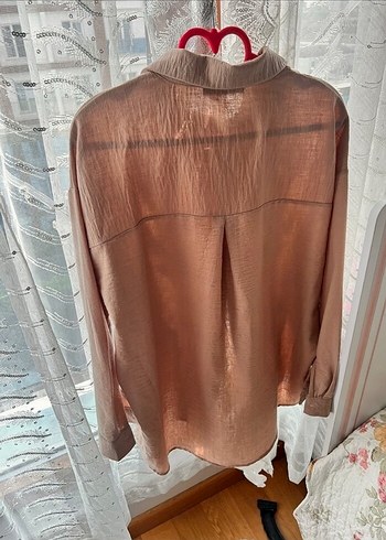 Bej Nakışlı Uzun Kollu Keten Gömlek - Görsel 4