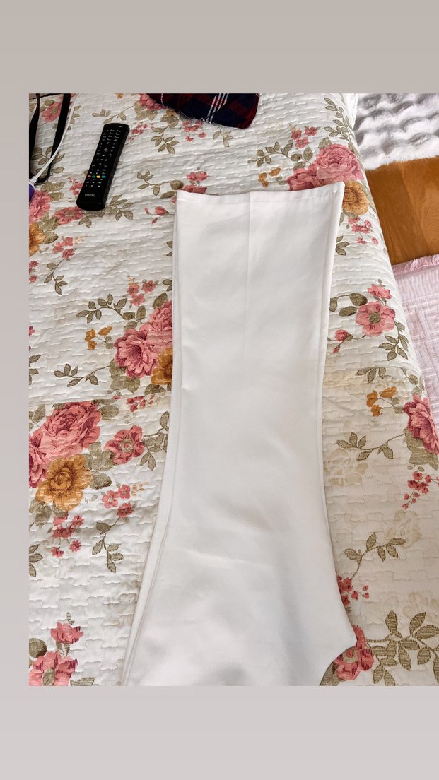 Beyaz Piliseli Bohem Kumaş Pantolon - Görsel 2