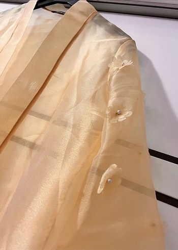 Beyaz Bohem Midi Kadın Sabahlık - Görsel 5