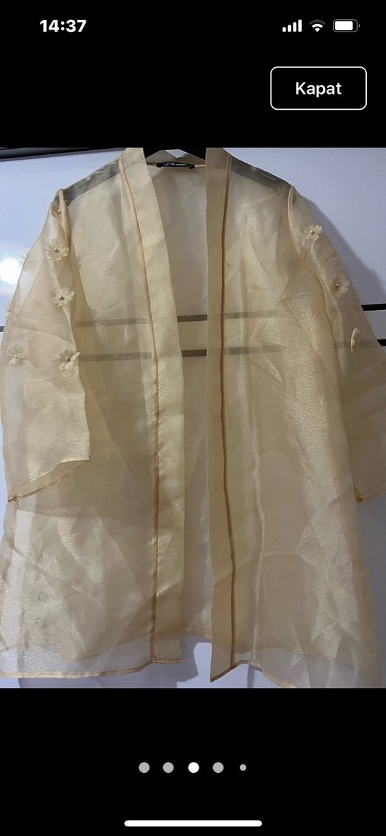 Beyaz Bohem Midi Kadın Sabahlık - Görsel 3