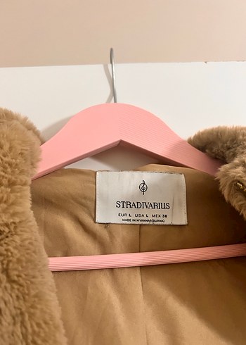 Bej Kapşonlu Kadın Peluş mont kaban - Görsel 4