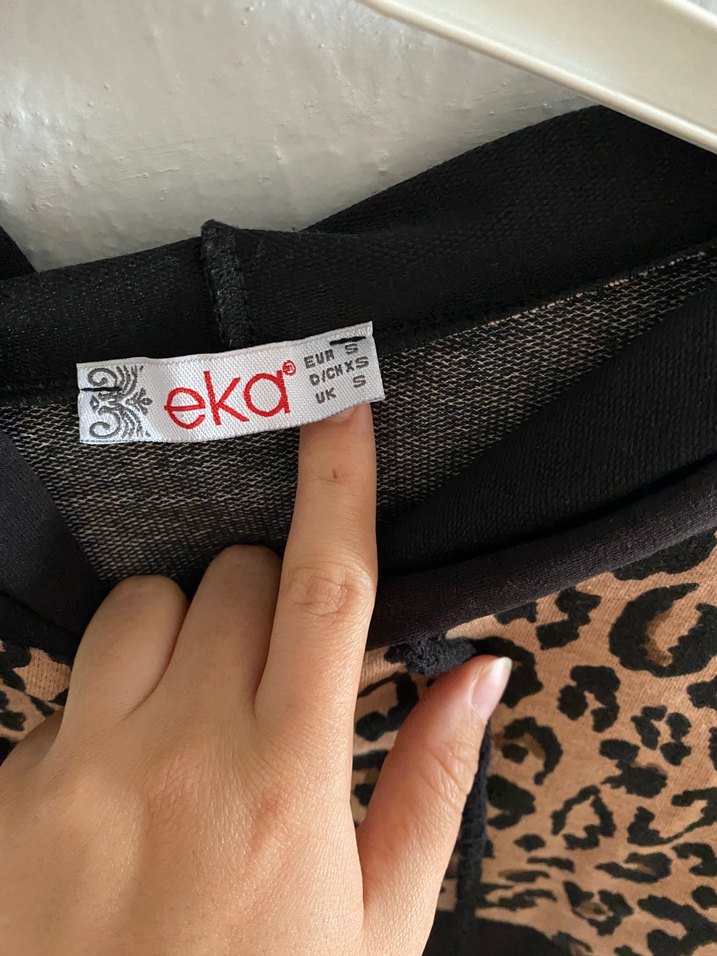 Leopar Desenli Kapüşonlu Kadın Sweatshirt - Görsel 5