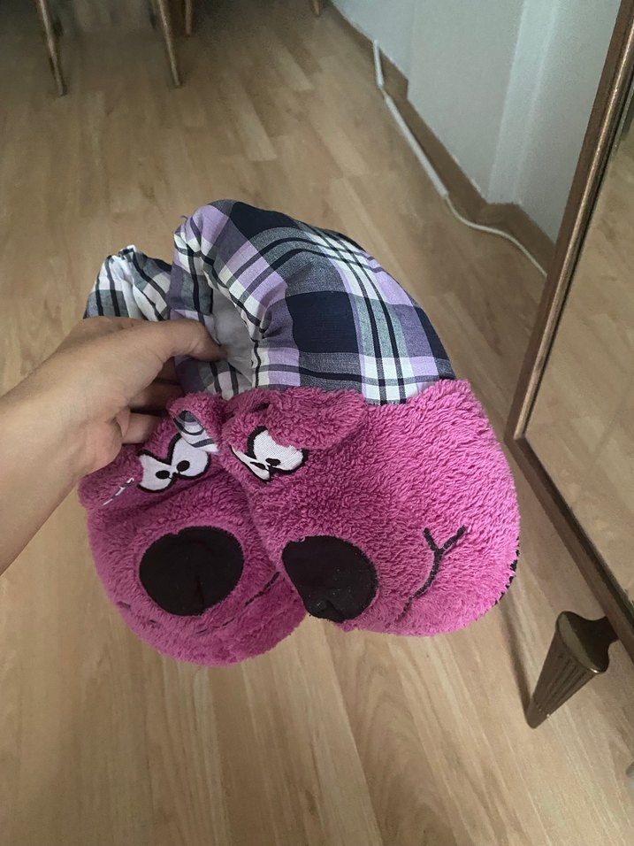 Renkli Peluş Hayvanlı Ev Terliği - Görsel 3