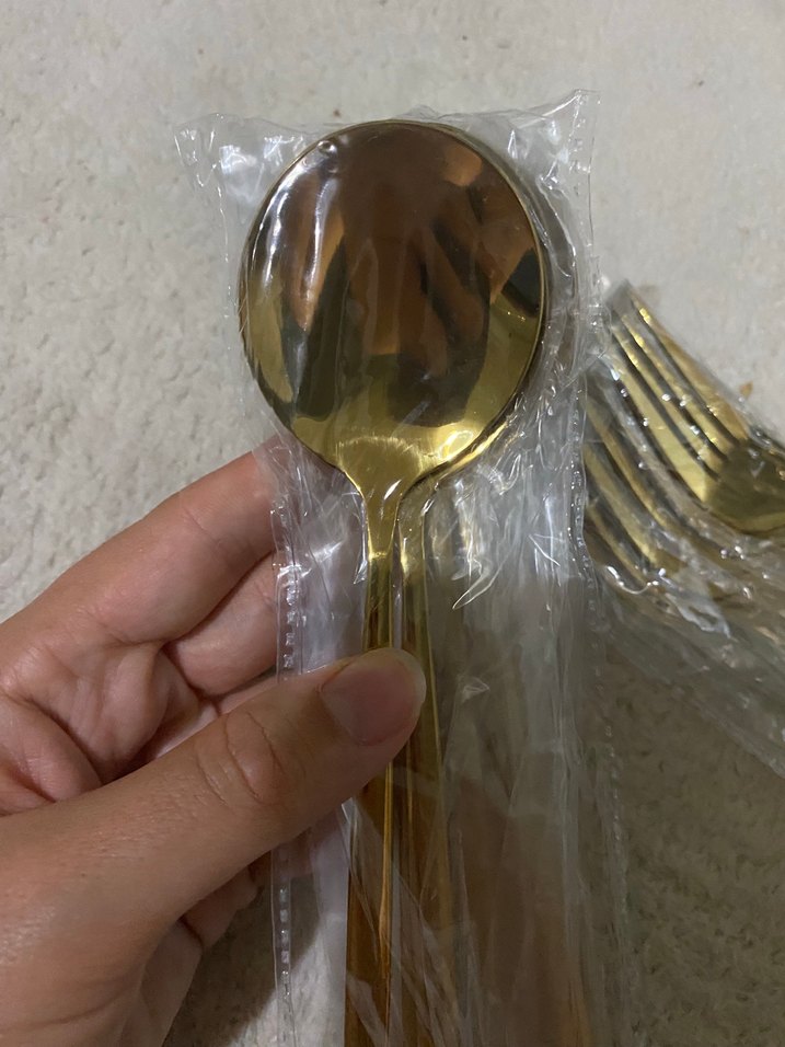 Gold  Renkli Çatal ve Kaşık Seti - Görsel 2