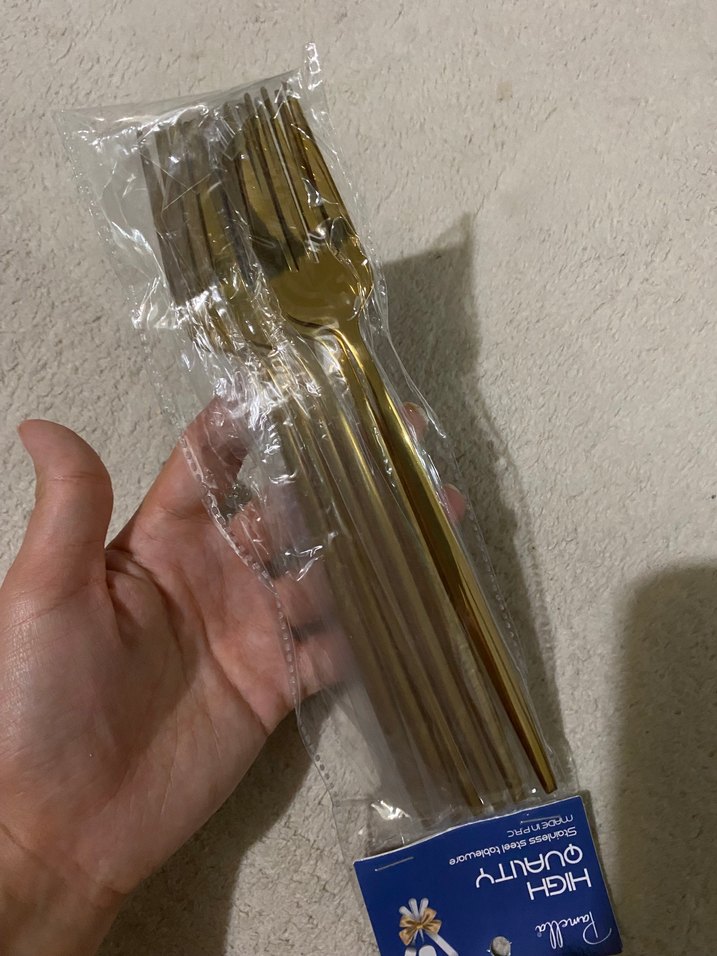 Gold  Renkli Çatal ve Kaşık Seti - Görsel 5