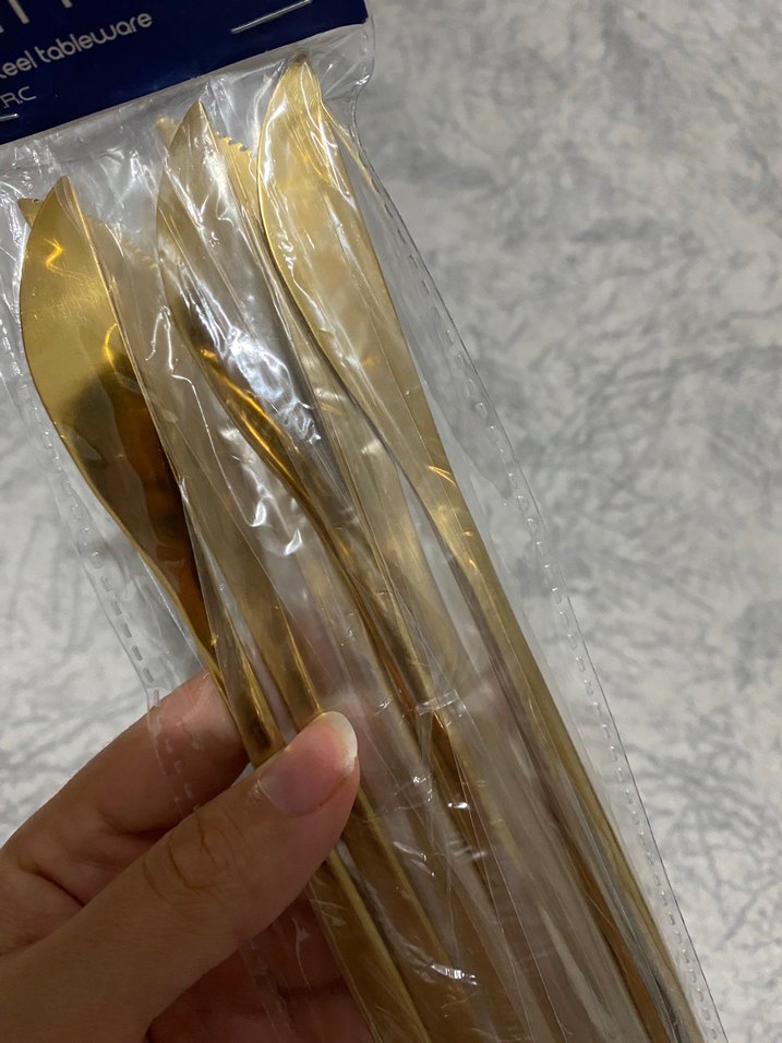 Gold Renkli Paslanmaz Çelik Bıçak Takımı - Görsel 2