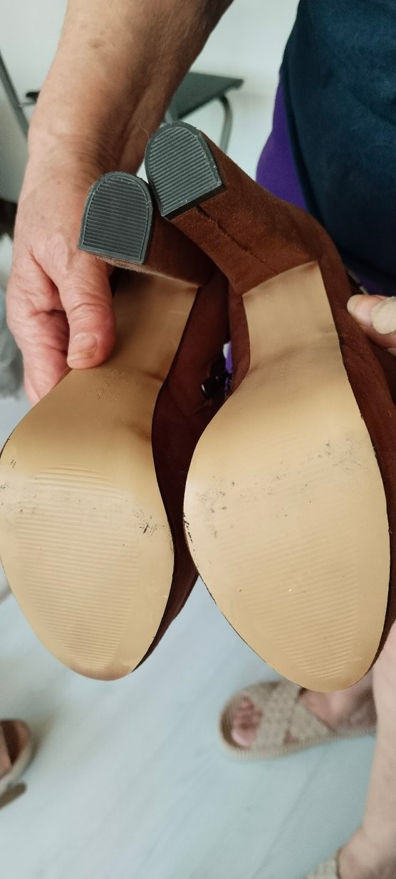 Kahverengi Süet Platform Topuklu Kadın Bot - Görsel 5