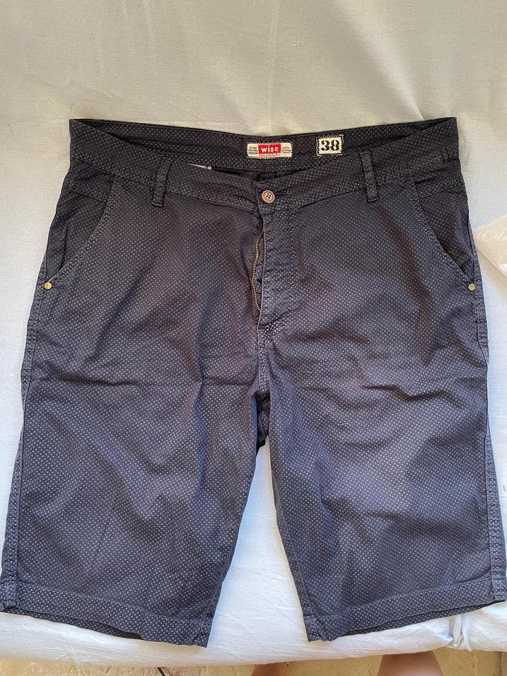 Gri Kot Kemerli Erkek Şort - Görsel 4