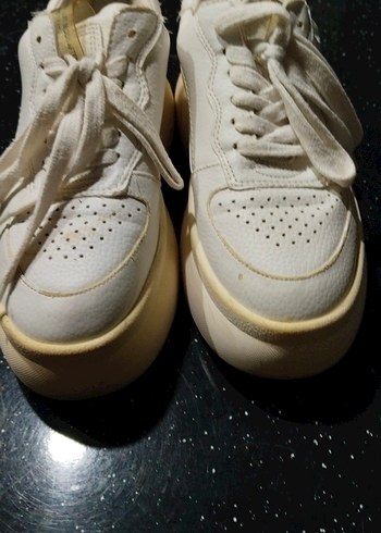 Beyaz Bağcıklı Platform Spor Ayakkabı - Görsel 2