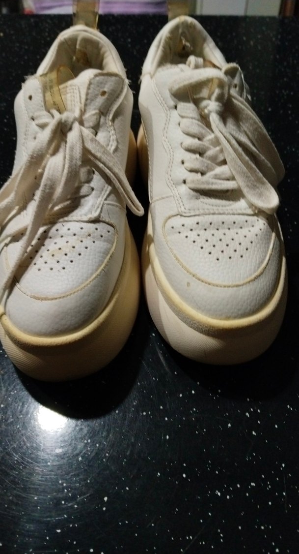 Beyaz Bağcıklı Platform Spor Ayakkabı - Görsel 2