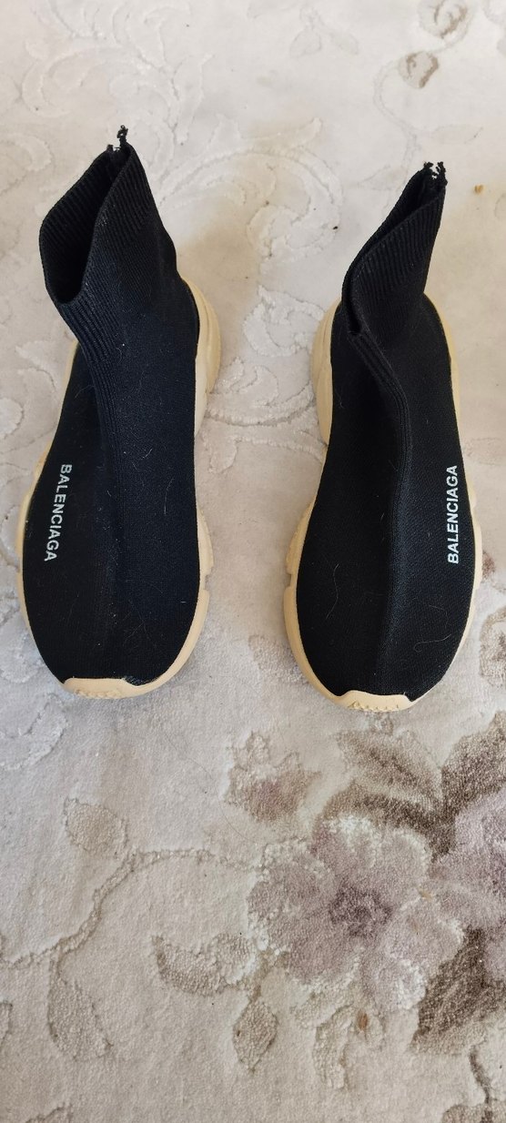 Bej Tabanlı Siyah Balenciaga Wedge Sneaker - Görsel 3