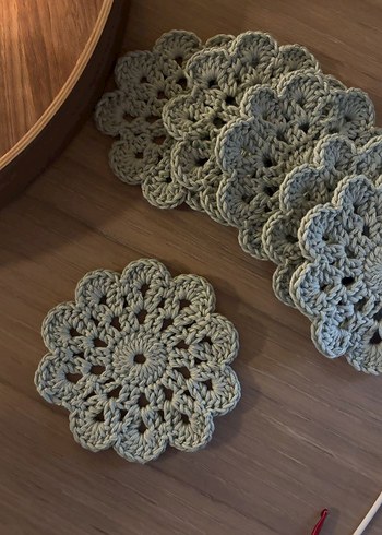 El Yapımı Bohem Örgü Bardak Altlıkları - Görsel 4